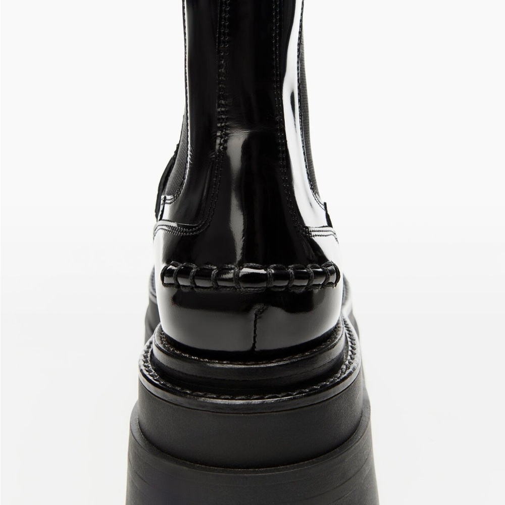 Alexander Wang Carter platform ankle boots in black leather - Picture 2 of 11